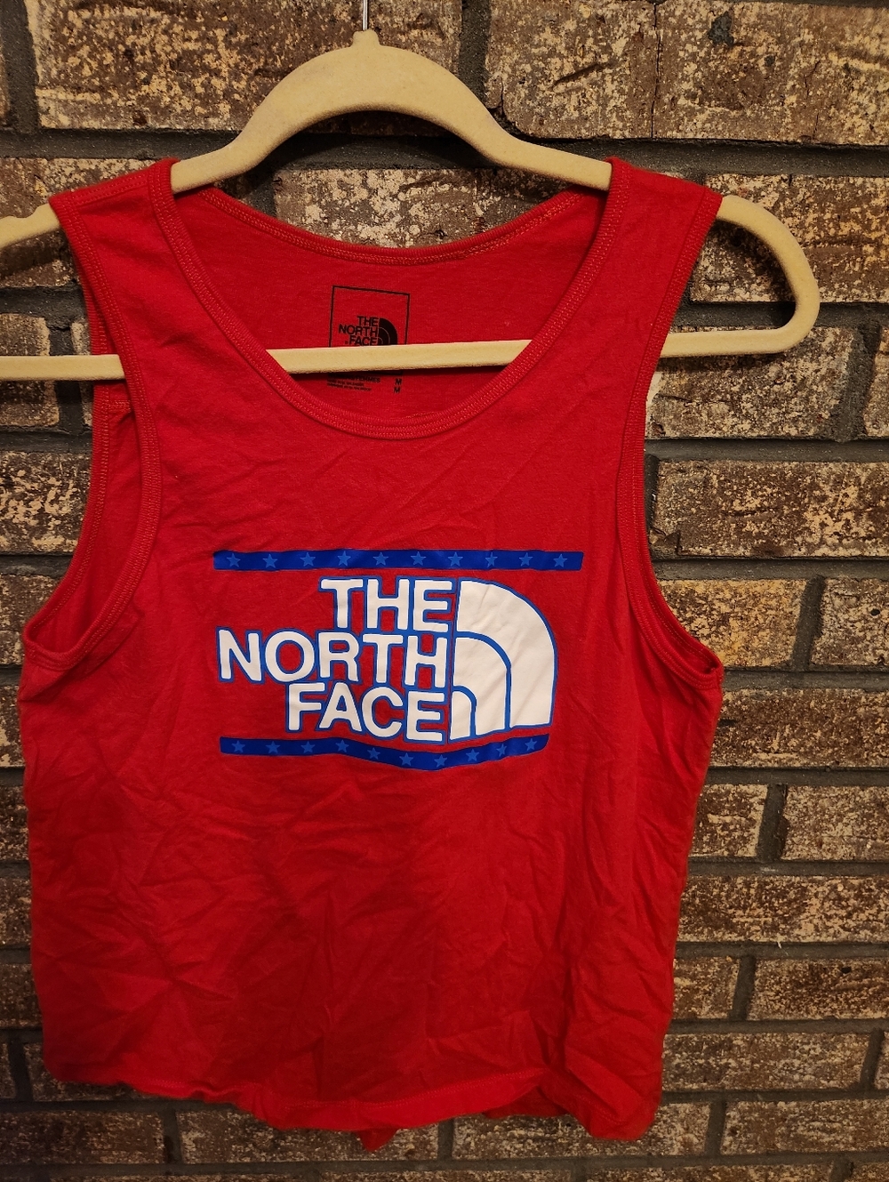 The North Face Red Crewneck Tee with Black Logo